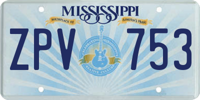 MS license plate ZPV753