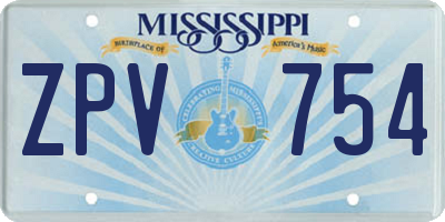 MS license plate ZPV754