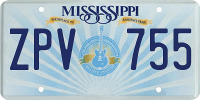 MS license plate ZPV755