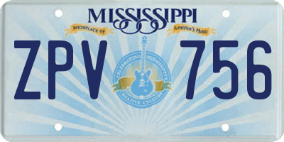 MS license plate ZPV756