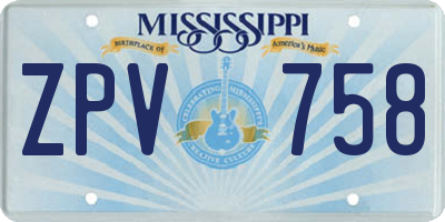 MS license plate ZPV758