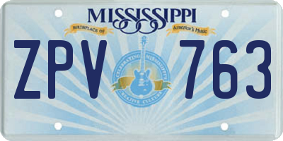 MS license plate ZPV763