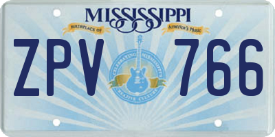 MS license plate ZPV766