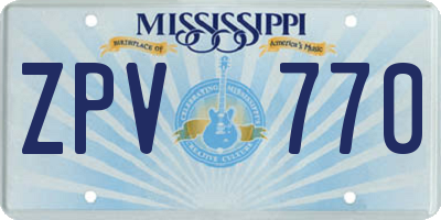 MS license plate ZPV770