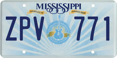 MS license plate ZPV771