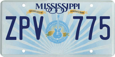 MS license plate ZPV775