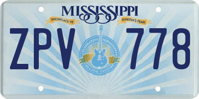 MS license plate ZPV778