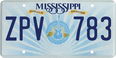 MS license plate ZPV783
