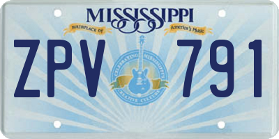 MS license plate ZPV791