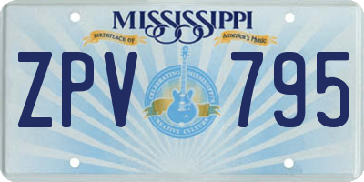 MS license plate ZPV795