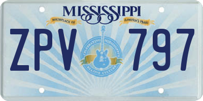 MS license plate ZPV797