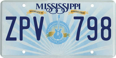 MS license plate ZPV798