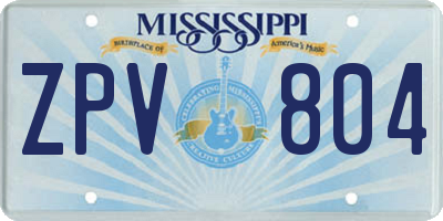 MS license plate ZPV804