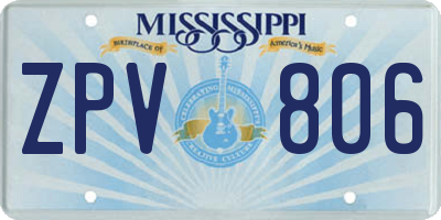 MS license plate ZPV806