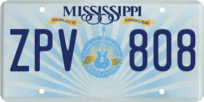 MS license plate ZPV808