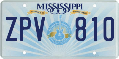 MS license plate ZPV810