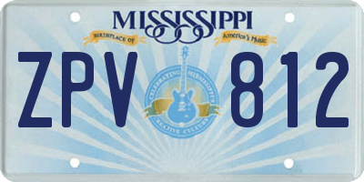 MS license plate ZPV812