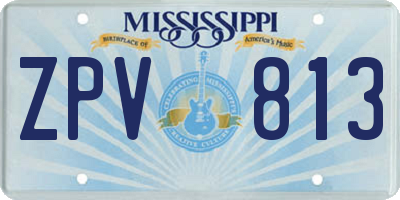 MS license plate ZPV813