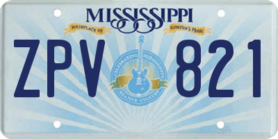 MS license plate ZPV821
