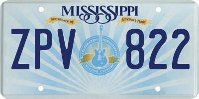 MS license plate ZPV822
