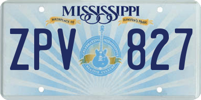 MS license plate ZPV827