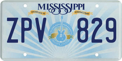 MS license plate ZPV829
