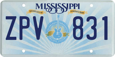 MS license plate ZPV831