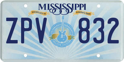 MS license plate ZPV832