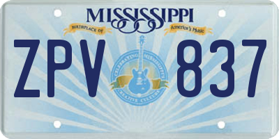 MS license plate ZPV837