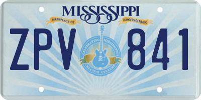 MS license plate ZPV841