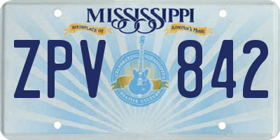 MS license plate ZPV842