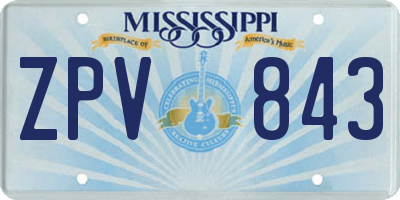 MS license plate ZPV843