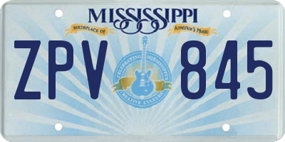 MS license plate ZPV845