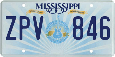 MS license plate ZPV846