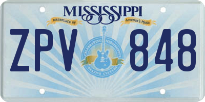 MS license plate ZPV848