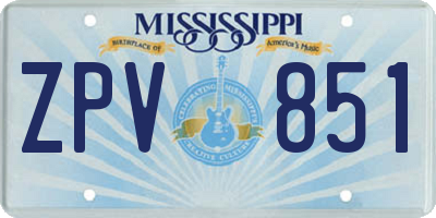 MS license plate ZPV851