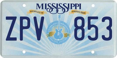 MS license plate ZPV853