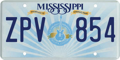 MS license plate ZPV854