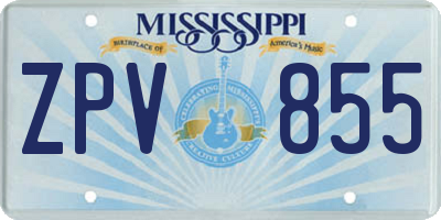 MS license plate ZPV855