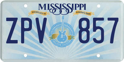 MS license plate ZPV857
