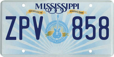 MS license plate ZPV858