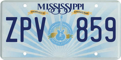 MS license plate ZPV859