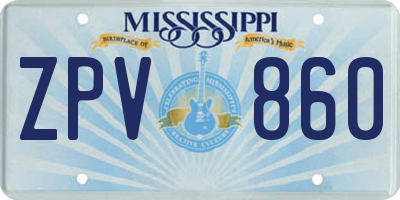 MS license plate ZPV860