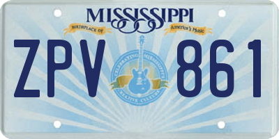 MS license plate ZPV861