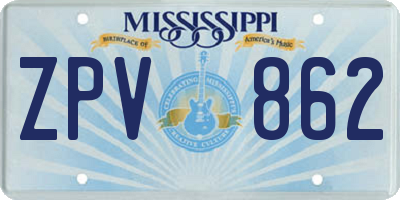 MS license plate ZPV862