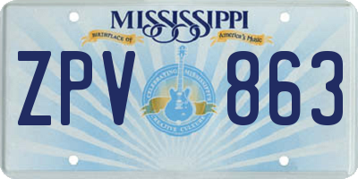 MS license plate ZPV863