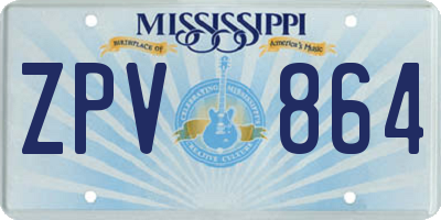 MS license plate ZPV864