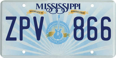 MS license plate ZPV866