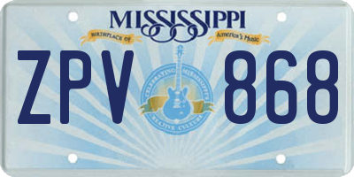 MS license plate ZPV868