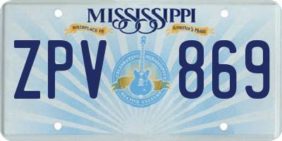 MS license plate ZPV869